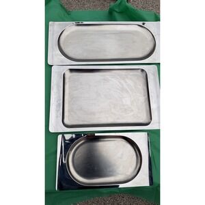 Guy Degrenne Inox 18/8 Stainless Steel Serving Trays Set of 3 France